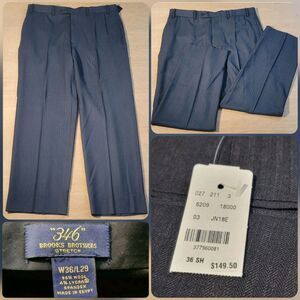 New! Brooks Brothers 346 Dress Pants Size 36x29 Dark Charcoal Wool Blend